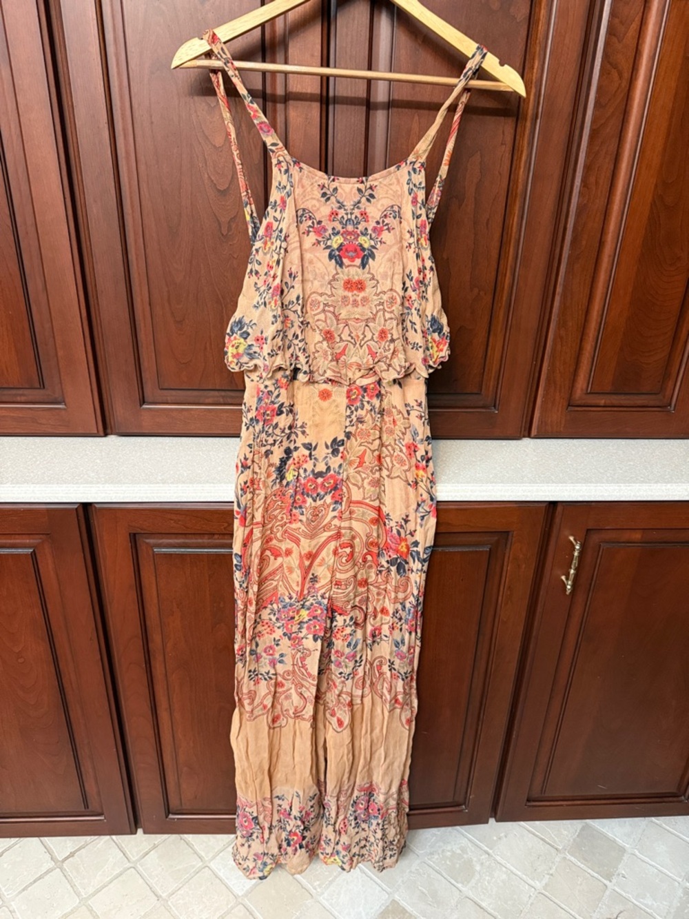 Staring at Stars Peach Floral Print Maxi Jumpsuit